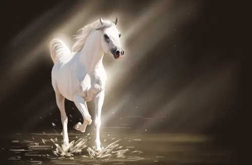 Лошади Красивые Обои на телефон бежит белая лошадь