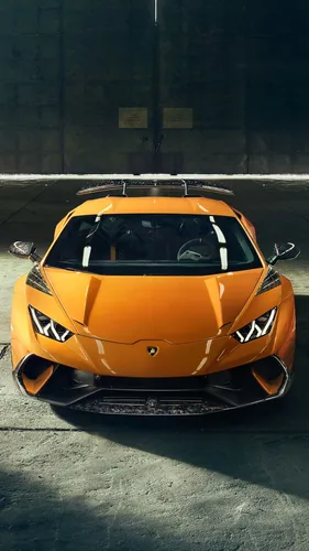 Машины Ламборджини Обои на телефон оранжевый спортивный автомобиль