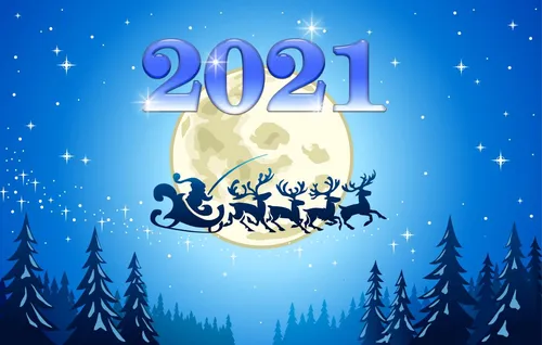 Новый Год 2020 Обои на телефон мультфильм с изображением волка