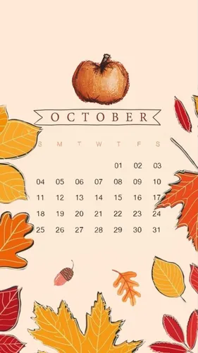 Октябрь Обои на телефон календарь