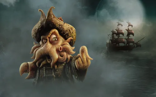 Пираты Карибского Моря Обои на телефон мультфильм с черепахой и лодкой в воде