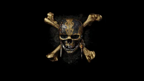 Пираты Карибского Моря Обои на телефон череп на черном фоне
