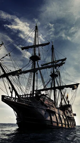 Пираты Карибского Моря Обои на телефон большой корабль в воде