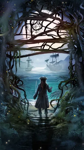 Пираты Карибского Моря Обои на телефон человек, стоящий в лесу