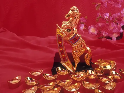 По Фен Шуй Обои на телефон золотая статуя, окруженная монетами