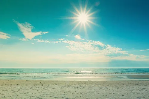 Релакс Обои на телефон пляж с солнцем в небе