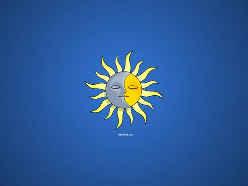 Солнце Обои на телефон желтое солнце на синем фоне