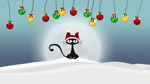 Прикольный Новогодние Обои на телефон карикатура кота из струны