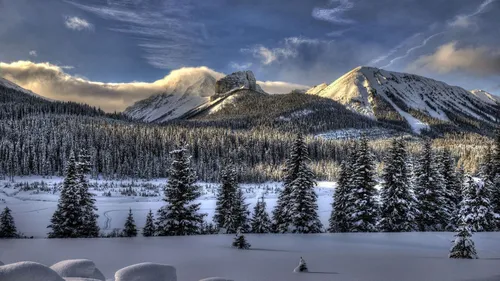 Фото Зима Обои на телефон снежный пейзаж с деревьями и горами