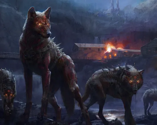 Powerwolf Обои на телефон группа животных с огнями
