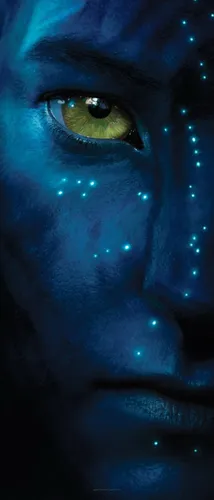 Аватар Обои на телефон лицо человека с зелеными глазами и голубыми огнями