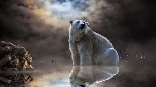 Белый Медведь Обои на телефон белый медведь, стоящий в воде