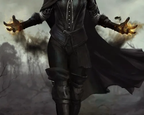 Ведьмак Арт Обои на телефон человек в черной куртке с крыльями и накидкой