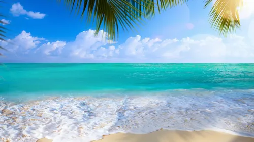 Красивые Лето Обои на телефон тропический пляж с голубой водой