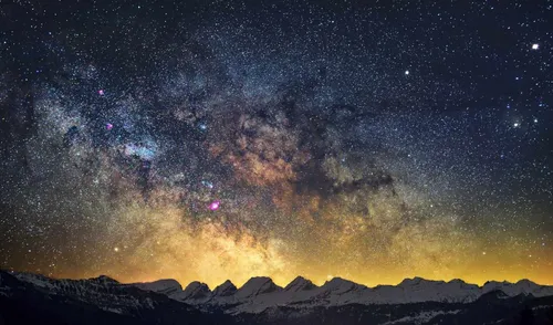 Млечный Путь Обои на телефон звездное ночное небо над горами