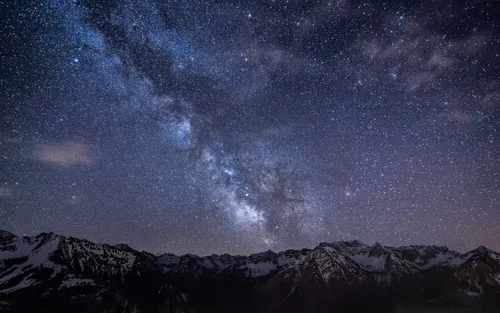 Млечный Путь Обои на телефон гора со снегом и звездами в небе