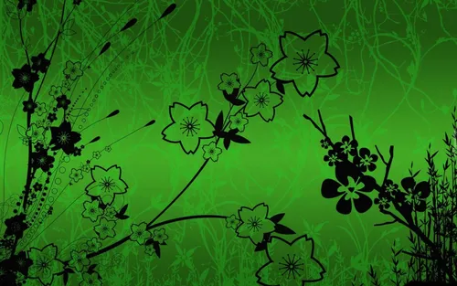 Нежно Зеленые Обои на телефон зеленый лист с черными цветами