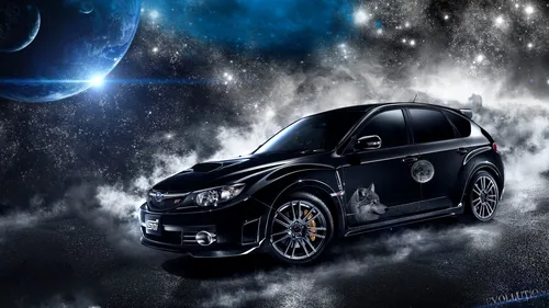Hd Subaru Обои на телефон черный автомобиль, припаркованный перед планетой