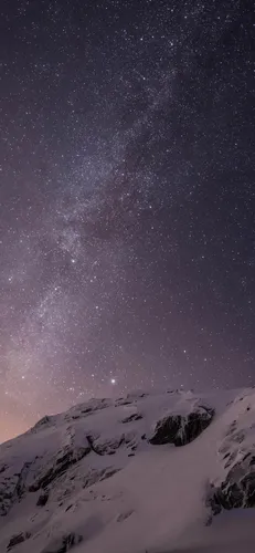 Айфон 5 Обои на телефон снежная гора со звездами в небе