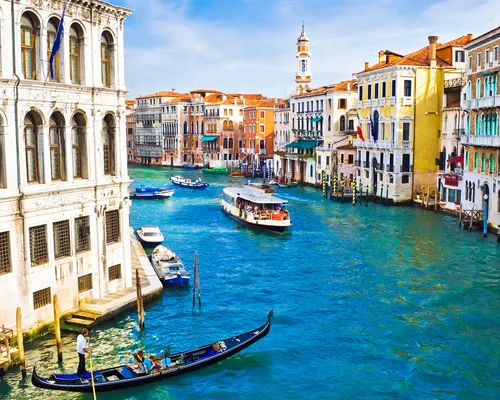 Венеция Обои на телефон канал с лодками и зданиями на фоне Гранд-канала