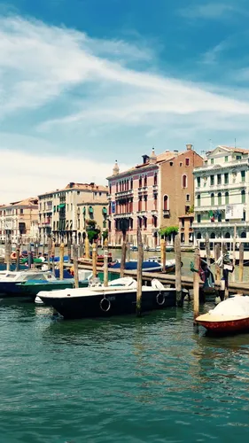 Венеция Обои на телефон лодка пришвартовалась в гавани
