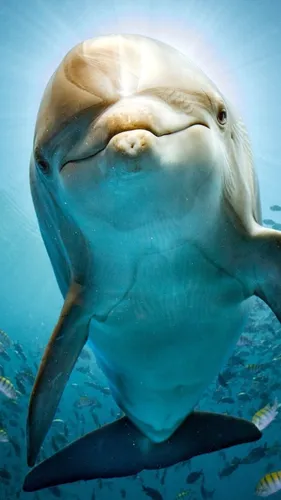 Дельфины Обои на телефон крупный план дельфина