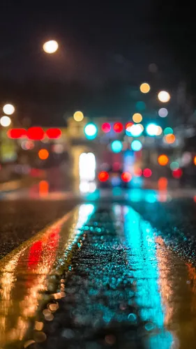 Ночь Город Обои на телефон размытое изображение улицы ночью