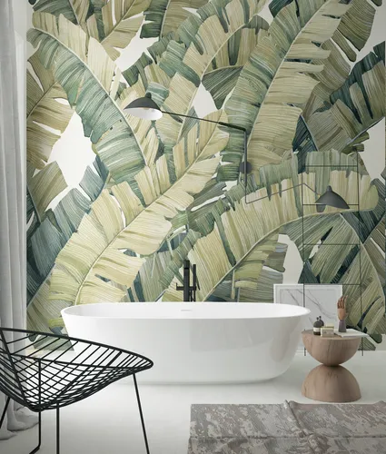 Пальмовые Листья Обои на телефон большая ванная комната с большим стеклянным потолком