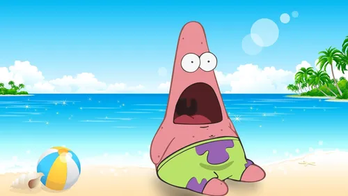 Патрик Обои на телефон мультипликационный персонаж на пляже