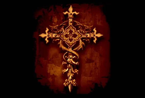 Православный Крест Обои на телефон золотисто-черная лампа