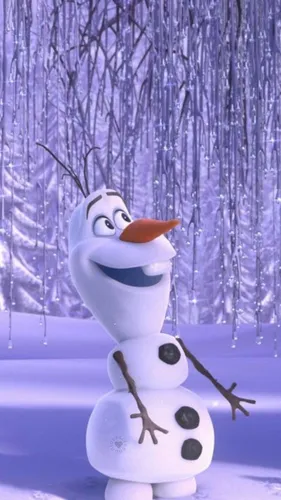 Снеговик Олаф Обои на телефон снеговик с деревом на заднем плане