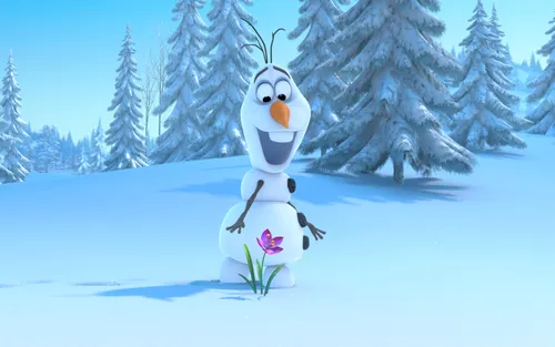 Снеговик Олаф Обои на телефон снеговик в снежной среде