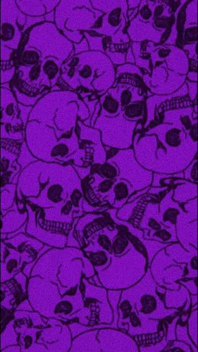 Череп С Цветами Обои на телефон крупным планом фиолетовая поверхность