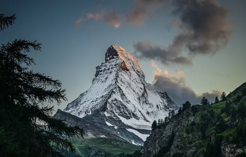 Швейцария Обои на телефон снежная гора с облаками