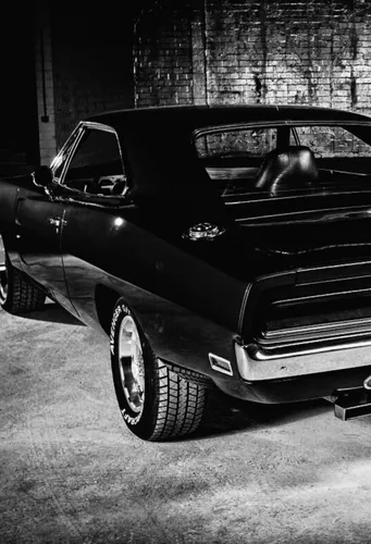 Dodge Charger 1969 Обои на телефон припаркованный черный автомобиль