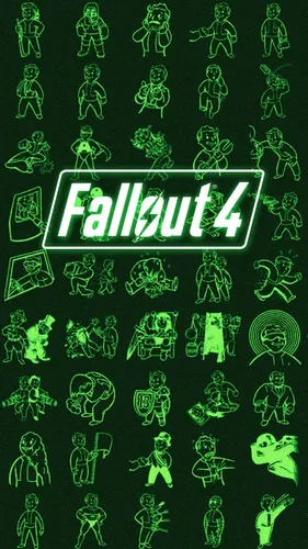 Fallout 4 Обои на телефон черно-белый знак