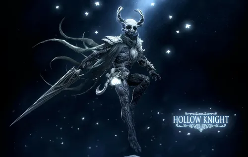 Hollow Knight Обои на телефон скелет с крыльями и мечом