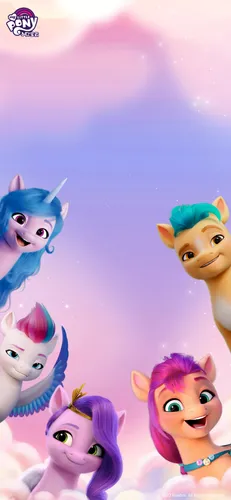 My Little Pony Обои на телефон группа мультипликационных персонажей