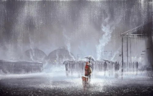 Густав Климт Поцелуй Обои на телефон люди, идущие под дождем