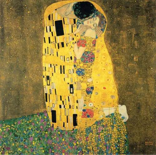 Густав Климт Поцелуй Обои на телефон человек в красочном платье