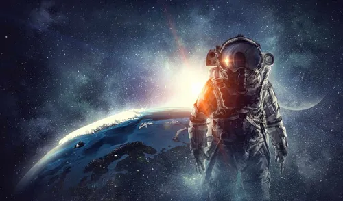 Космонавт Обои на телефон человек в космосе с планетой на заднем плане
