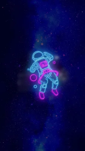 Космонавт Обои на телефон сине-розовый логотип