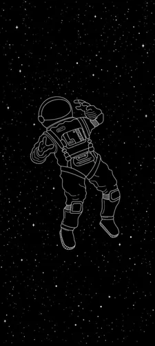 Космонавт Обои на телефон черно-белый рисунок волка
