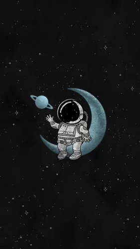 Космос Фото Обои на телефон игрушечный космонавт в космосе