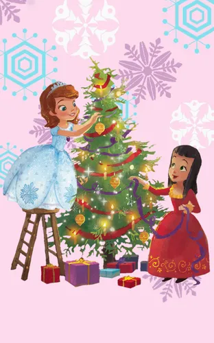 Мари Лоренсен, Новогодние Картинки Обои на телефон пара кукол рядом с елкой