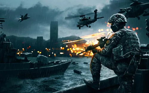 Из Игр Обои на телефон человек в военной форме с группой вертолетов, пролетающих над городом