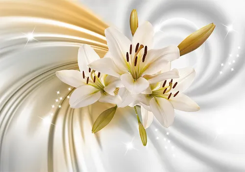 Лилии Обои на телефон белый цветок в вазе