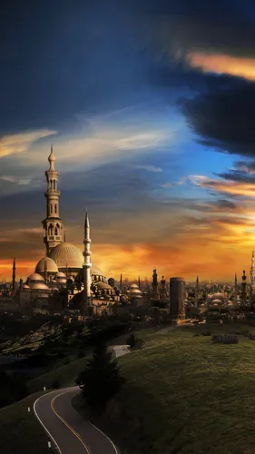 Мусульманские Обои на телефон большое здание с башнями и куполами