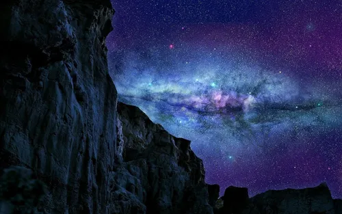 Звездное Небо Hd Обои на телефон скалистая гора со звездным небом