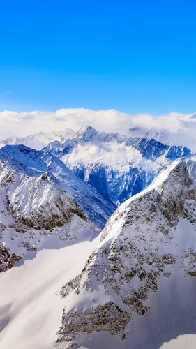 Зима Горы Обои на телефон снежный горный хребет